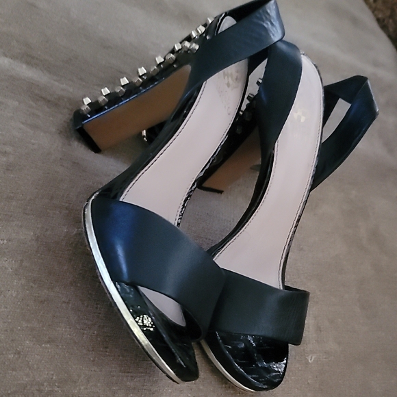 Vince Camuto Black Heels with Gold Studs - Picture 3 of 16